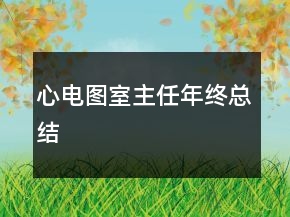 心电图室主任年终总结