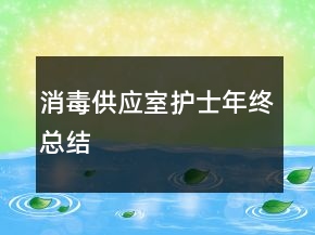 消毒供应室护士年终总结