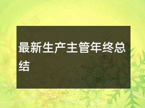 最新生产主管年终总结