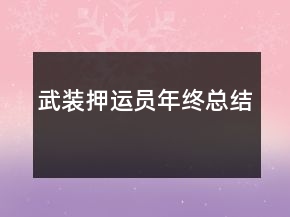 武装押运员年终总结