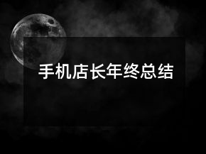 手机店长年终总结