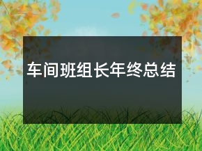 车间班组长年终总结