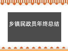 乡镇民政员年终总结