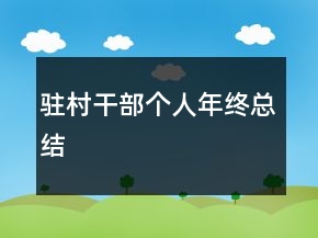 驻村干部个人年终总结