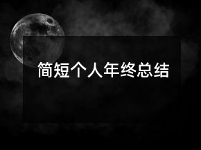 简短个人年终总结
