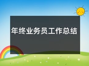 年终业务员工作总结