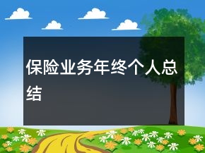 保险业务年终个人总结