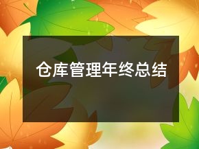 仓库管理年终总结