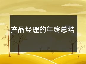 产品经理的年终总结