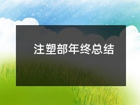 注塑部年终总结