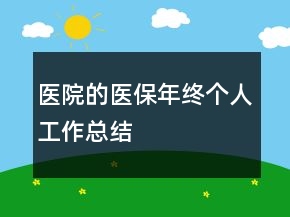 医院的医保年终个人工作总结