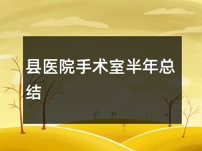 县医院手术室半年总结
