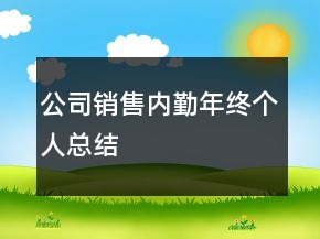 公司销售内勤年终个人总结