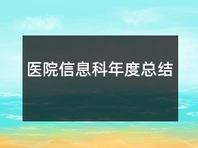 医院信息科年度总结