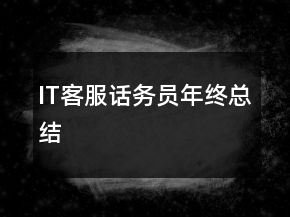 IT客服话务员年终总结