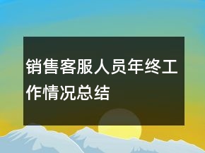 销售客服人员年终工作情况总结