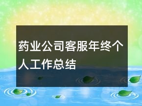 药业公司客服年终个人工作总结
