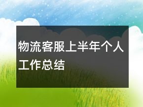 物流客服上半年个人工作总结