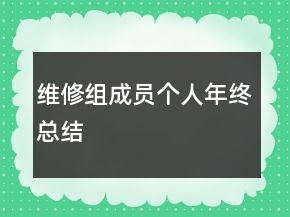 维修组成员个人年终总结