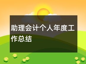 助理会计个人年度工作总结