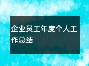 企业员工年度个人工作总结