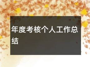 年度考核个人工作总结