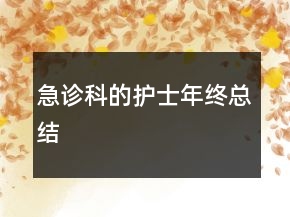 急诊科的护士年终总结