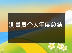 测量员个人年度总结