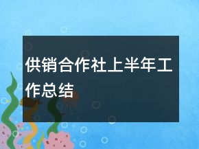 供销合作社上半年工作总结