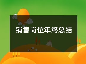 销售岗位年终总结