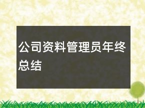 公司资料管理员年终总结