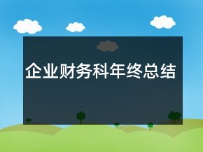 企业财务科年终总结