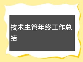 技术主管年终工作总结