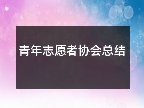 青年志愿者协会总结