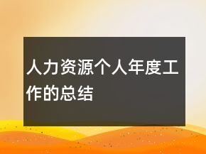 人力资源个人年度工作的总结