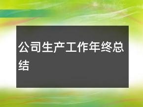 公司生产工作年终总结