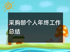 采购部个人年终工作总结