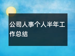 公司人事个人半年工作总结