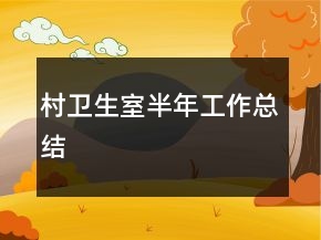 村卫生室半年工作总结