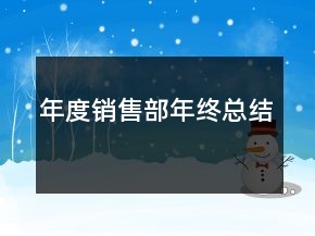 年度销售部年终总结