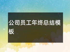 公司员工年终总结模板