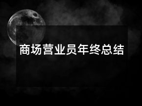 商场营业员年终总结