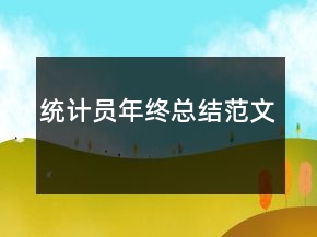 统计员年终总结范文