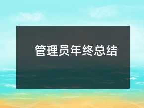 管理员年终总结