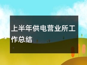 上半年供电营业所工作总结
