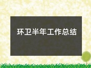 环卫半年工作总结