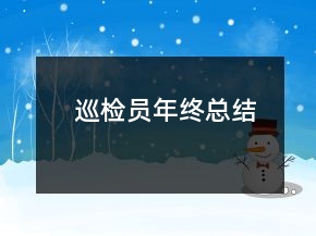 巡检员年终总结
