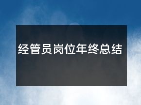 经管员岗位年终总结