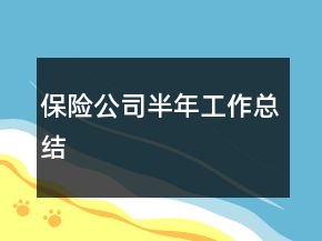 保险公司半年工作总结