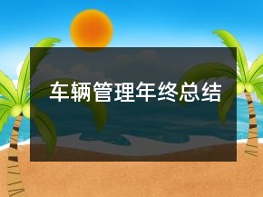 车辆管理年终总结